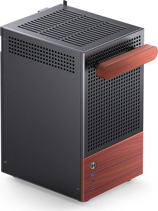Jonsbo T6 Black, schwarz/braun, Glasfenster, Mini-ITX