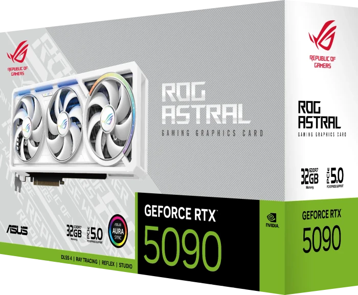ASUS ROG Astral GeForce RTX 5090 White, ROG-ASTRAL-RTX5090-32G-WHITE, 32GB GDDR7, 2x HDMI, 3x DP