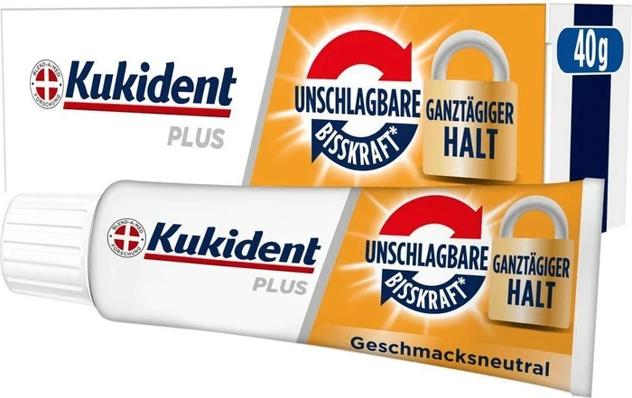 Kukident Plus Unschlagbare Bisskraft Haftcreme geschmacksneutral, 40g