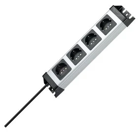 Kopp POWERversal, 4-fach, 1.4m, schwarz/silber