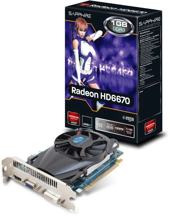 Sapphire Radeon HD 6670, 1GB DDR3, VGA, DVI, HDMI, lite retail