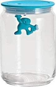 Alessi Gianni a little man holding on tight Aufbewahrungsbehälter 900ml hellblau