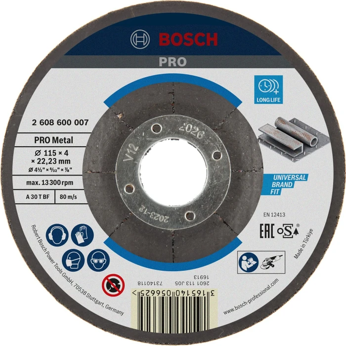 Bosch Professional A30TBF Expert for Metal Schleifscheibe, 115x4x22.23mm, 1 Stück
