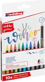 edding 1340 Pinselstift glitter 10 Farben, 10er-Set