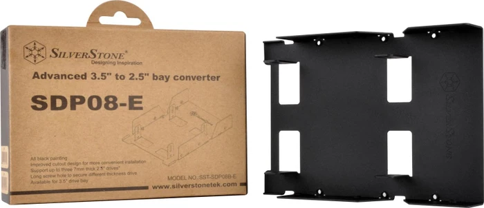 SilverStone SDP08-E, 3.5" Einbaurahmen, schwarz