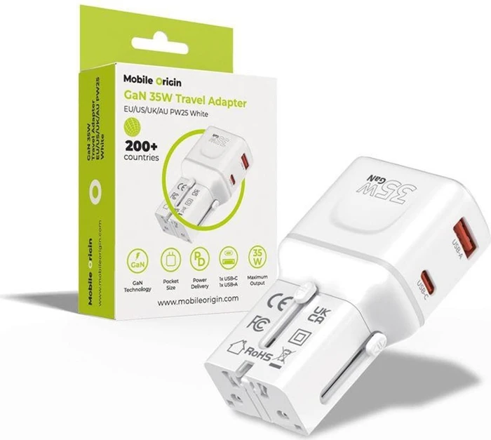 Mobile Origin GaN 35W Travel Adapter PW25 weiß