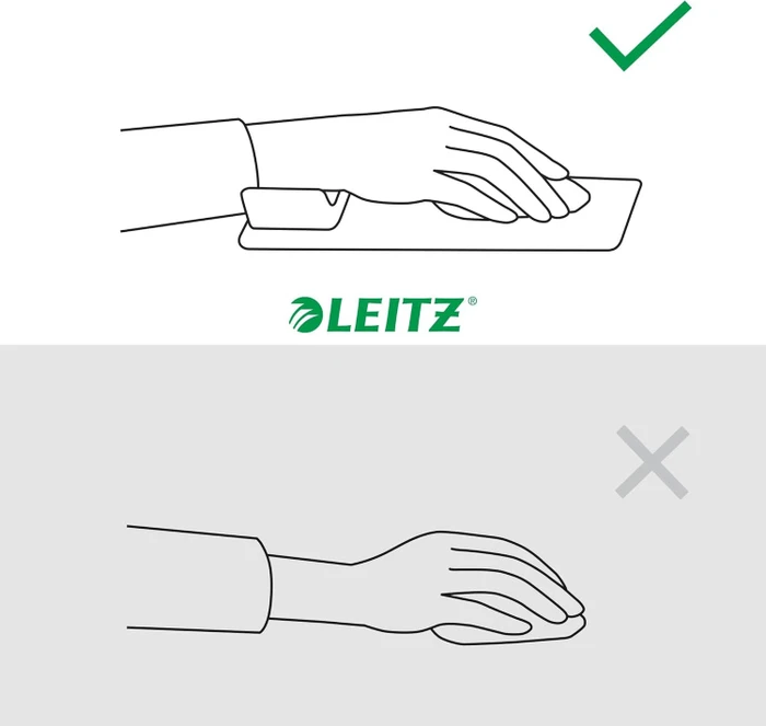 Leitz Ergo Mauspad mit höhenverstellbarer Handballenauflage, 275x205mm, hellgrau/weiß