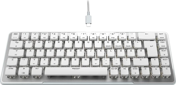Roccat Vulcan II Mini Air, LEDs RGB, weiß/silber, TITAN II OPTICAL RED, USB/Bluetooth, DE