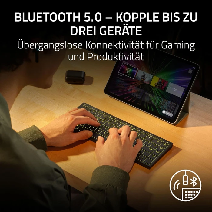 Razer Joro Portable Wireless Gaming Keyboard, schwarz, LEDs RGB, USB/Bluetooth, US