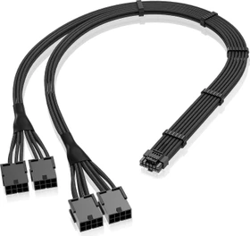 EZDIY-FAB 12VHPWR Kabel, 4x 8-Pin PCIe Buchse auf 16-Pin PCIe 5.0 12VHPWR Stecker, Adapterkabel, 16AWG, schwarz, 50cm