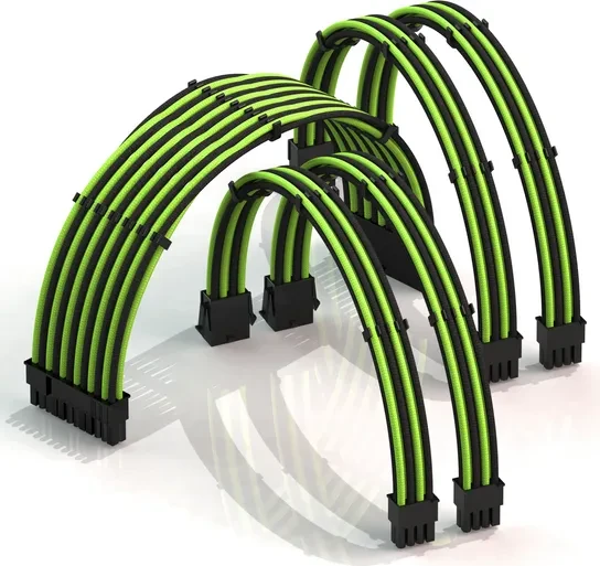 LinkUP PSU Cable Extension Kit, Grün/Schwarz