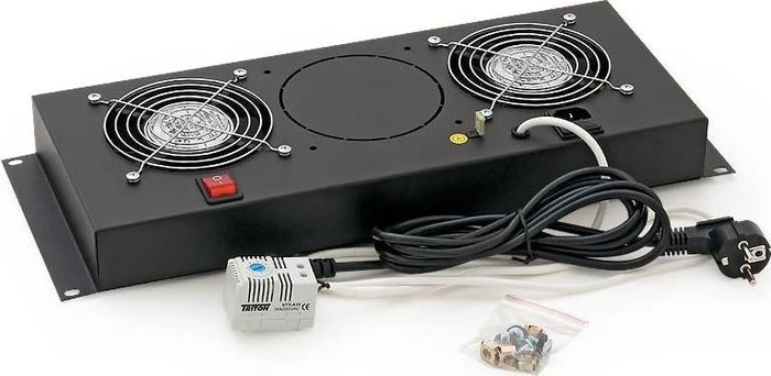 Triton vertikale Belüftungseinheit, 2 Ventilatoren, hellgrau, 4HE