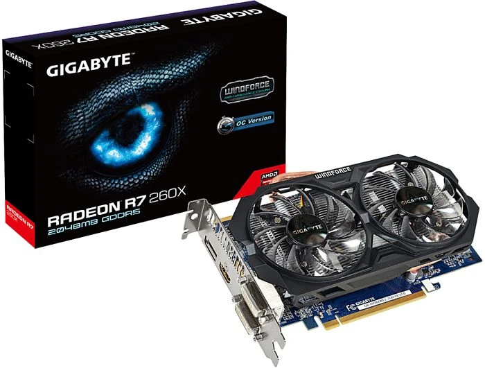 GIGABYTE Radeon R7 260X Windforce 2X OC (Rev. 2.0), 2GB GDDR5, 2x DVI, HDMI, DP
