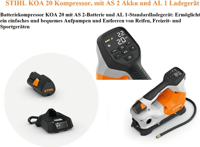 Stihl KOA 20 Akku-Kompressor inkl. Akku 2.6Ah