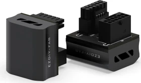 EZDIY-FAB 12VHPWR Winkeladapter 180°, Variante RVS, Sense-Pins an der Unterseite, schwarz