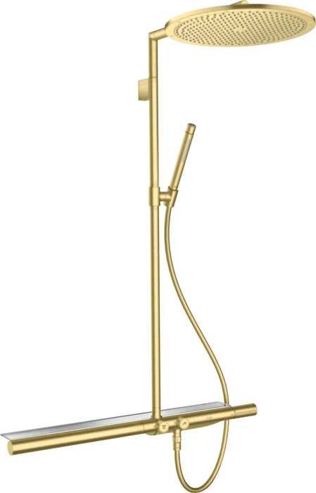 Hansgrohe Axor ShowerSolutions Showerpipe Duschsystem mit Thermostat 800 und Kopfbrause 350 1jet brushed brass