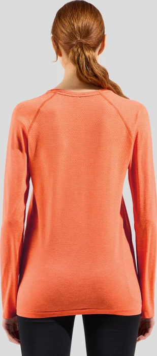 Odlo Essential Seamless Funktionsshirt langarm living coral melange (Damen)