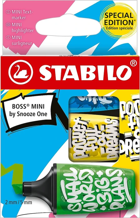 STABILO Boss Mini Snooze One blau/gelb/grün, 3er-Set
