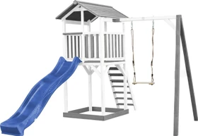 Axi Spielturm Beach Tower mit Schaukel und Rutsche grau/weiß/blau