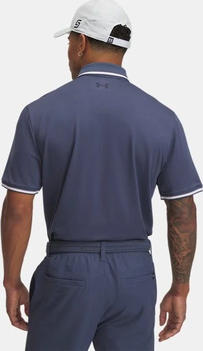 Under Armour Playoff 3.0 Rib Poloshirt kurzarm downpour gray/prime pink/midnight navy (Herren)
