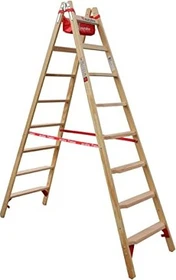 Euroline Comfort Holz 2-tlg. Stehleiter, 2x 8 Stufen