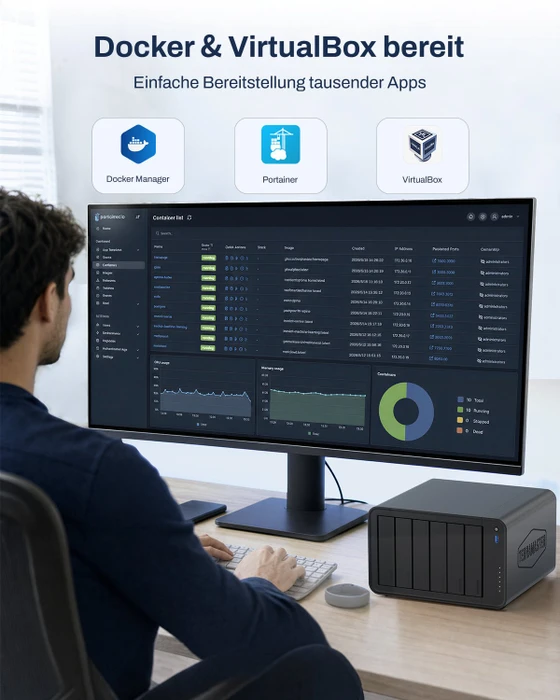 TerraMaster F6-425 Pro, Intel Core i3-1315U, 8GB RAM, 2x RJ-45 10GBase-T, 2x USB4