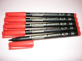 Staedtler Lumocolor 317 permanent rot, 5er-Pack