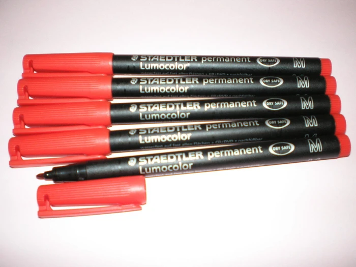 Staedtler Lumocolor 317 permanent rot, 5er-Pack