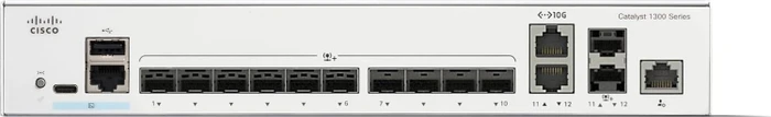 Cisco Catalyst 1300 Rackmount 10G Managed Switch, 10x SFP+, 2x RJ-45/SFP+