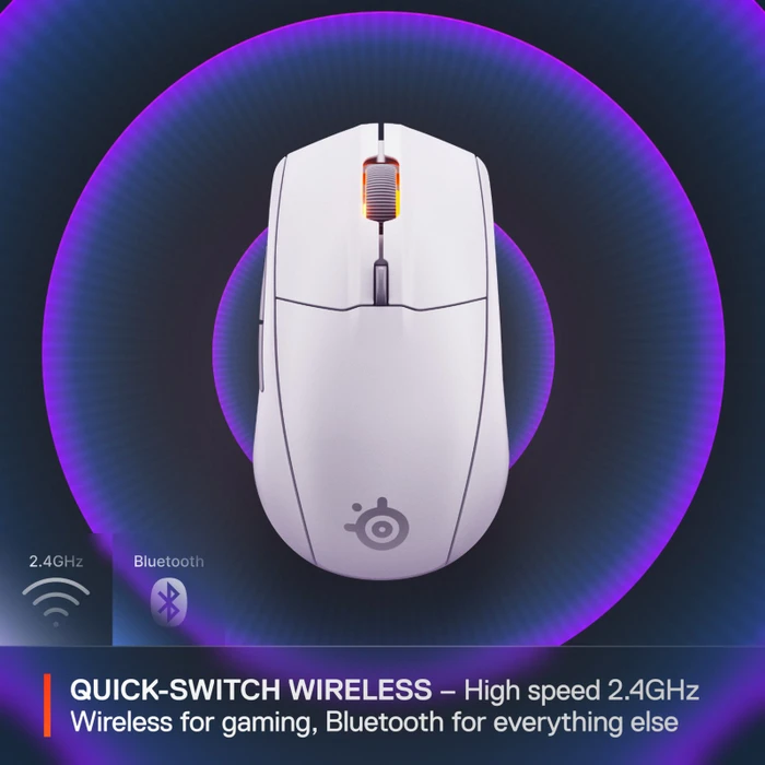 SteelSeries Rival 3 Wireless Gen 2, weiß, USB/Bluetooth