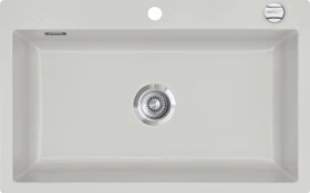 systemceram Mera 80 F Einbau Becken mittig mit Ablauffernbedienung alu
