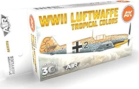 AK-Interactive 3rd Gen Acrylic Colors WWII Luftwaffe Tropical Colors Farbset, 6-tlg.