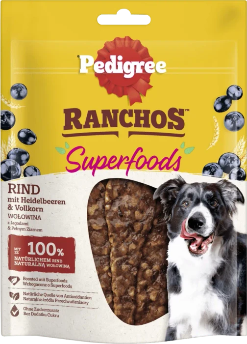 Pedigree Ranchos, Superfoods Rind, mit Heidelbeeren & Vollkorn, 70g