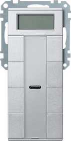 Merten Taster 4-fach Plus mit Raumtemperaturregler aluminium
