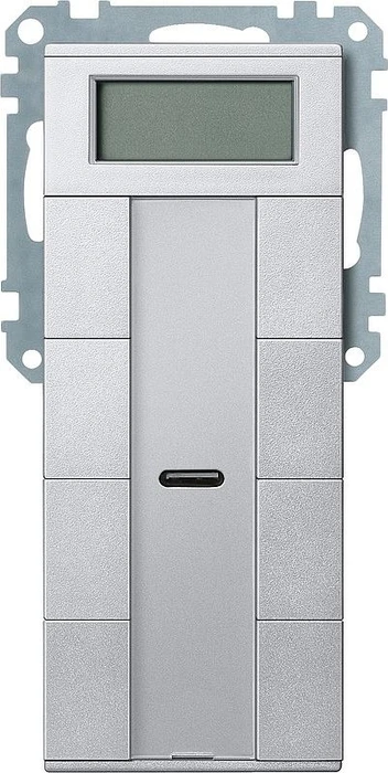 Merten Taster 4-fach Plus mit Raumtemperaturregler aluminium