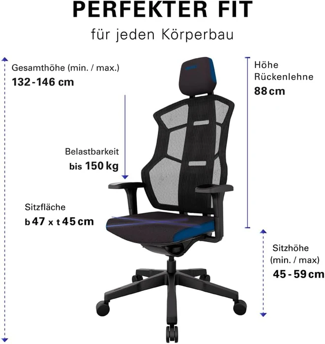 Recaro Aer Essential Gamingstuhl, Royal Blue
