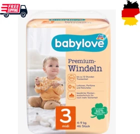 Babylove Premium Gr.3 midi Einwegwindel, 4-9kg, 46 Stück