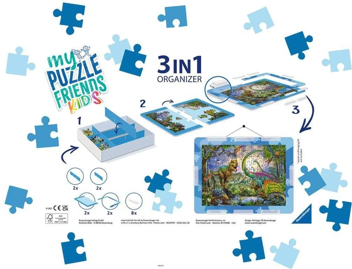 Ravensburger My Puzzle Friends Kids 3in1 Organizer Puzzle Unterlage blau