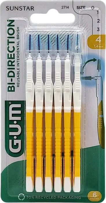Sunstar Gum Bi-Direction Interdentalbürste 1.4mm gelb, 6 Stück