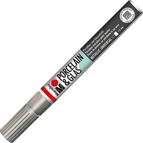 Marabu Porzellan & Glas 1-2mm silber