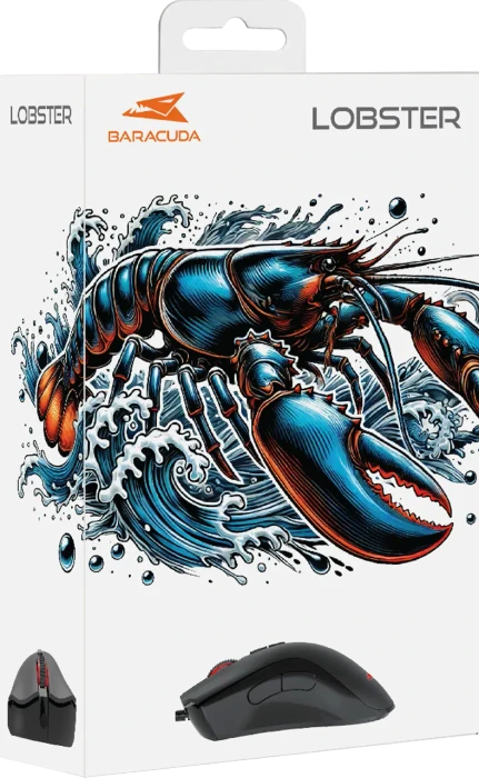Baracuda Lobster Black Gaming Mouse, schwarz, USB