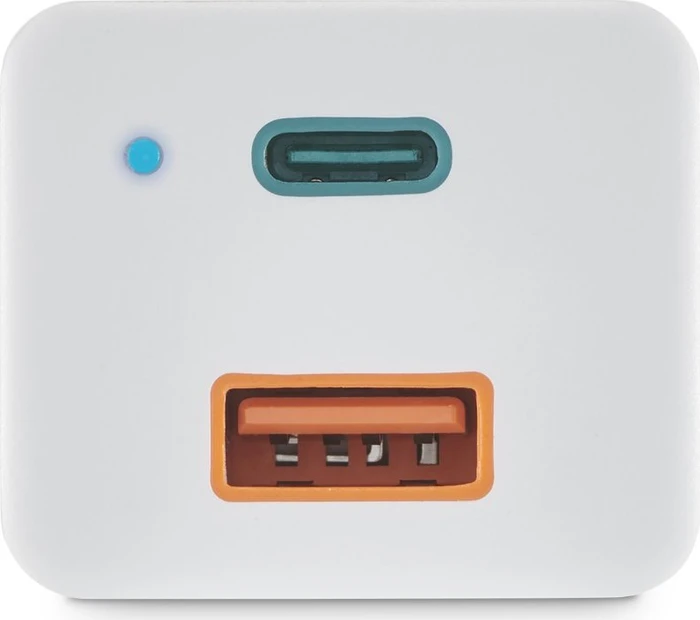 Hama Schnellladegerät 1x USB-C PD 1x USB-A QC Mini-Ladegerät 38W weiß