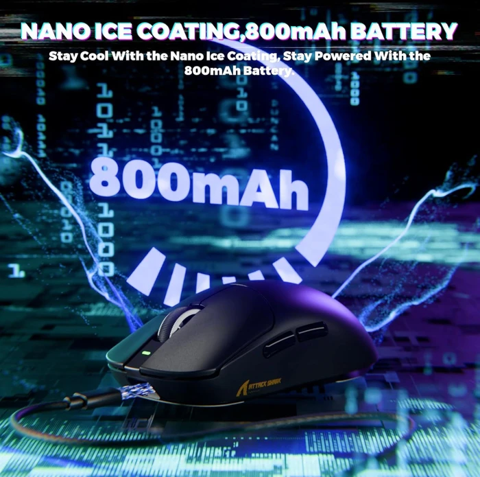 Attack Shark X8 Ultimate 8KHz Tri-mode Wireless Gaming Mouse, schwarz, USB/Bluetooth