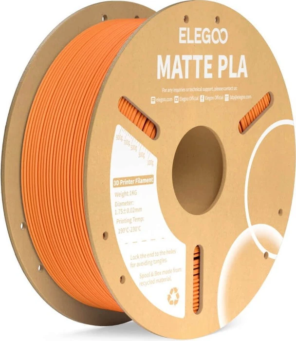 Elegoo PLA Matte, orange, Spule, 1.75mm, 1.00kg