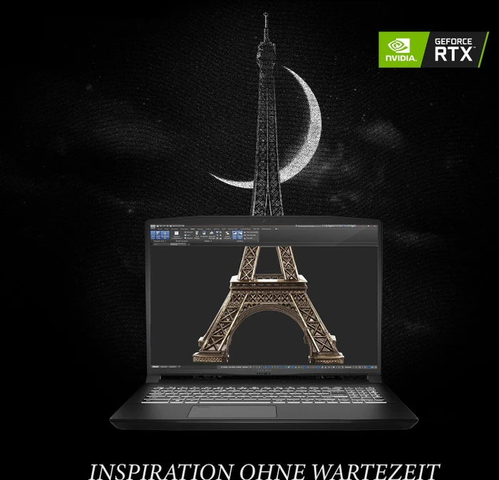 MSI Creator M16 A11UD-664, Core Black, Core i7-11800H, 16GB RAM, 1TB SSD, GeForce RTX 3050 Ti, DE