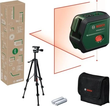 Bosch DIY UniversalLevel 2 Batterie-Kreuzlaser inkl. Tasche