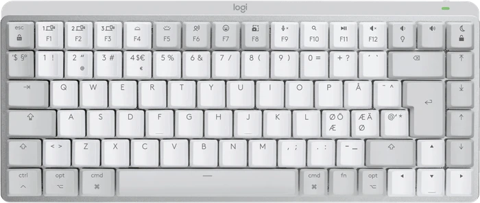 Logitech MX Mechanical Mini for Mac, Pale Grey, Logi Bolt, Kailh Choc V2 LOW PROFILE BROWN, USB/Bluetooth, ND