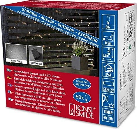 Konstsmide Lichternetz Lichterkette LED 80x warmweiß