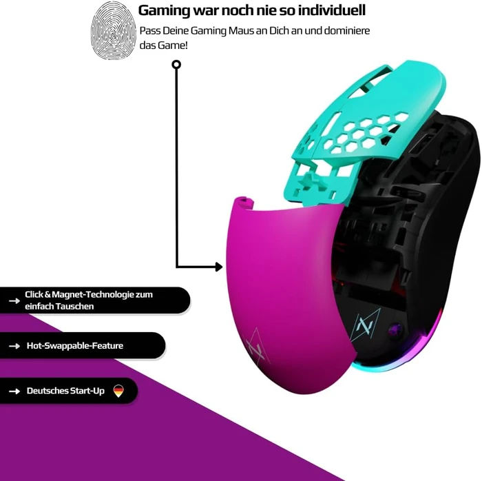 Nyfter NYF 22 Wireless Gaming Mouse Black/Blue, USB