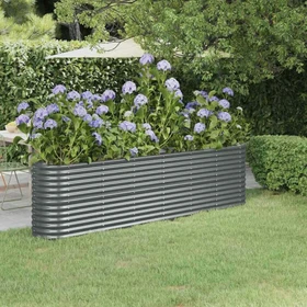 vidaXL Stahl Hochbeet oval 260x40cm anthrazit